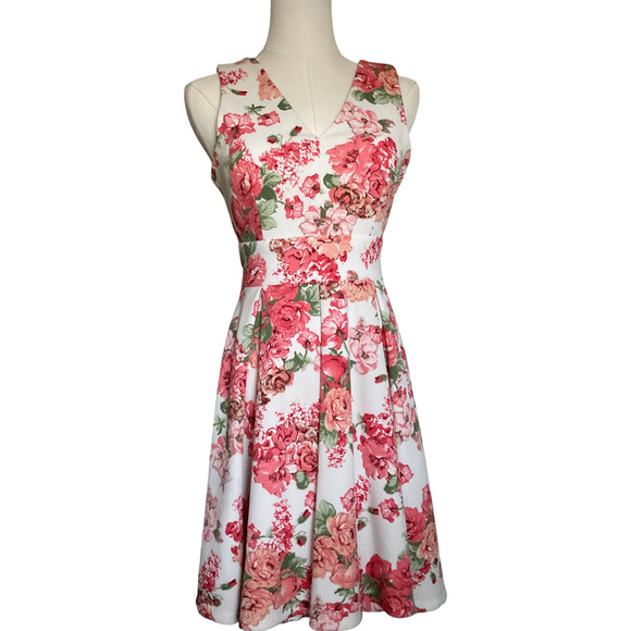 Haute Monde Women's Floral Print Dress Size Medium V-Neck Sleeveless - Picture 1 of 13